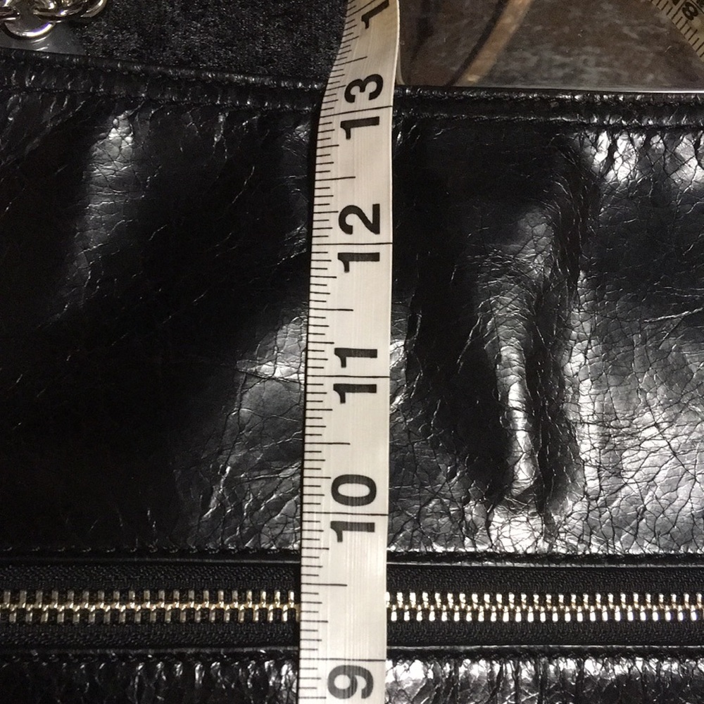 🎉HOST PICK🎉 NWT Coach Poppy Leather Slim Tote Blk Crackled Leather - Picture 12 of 17